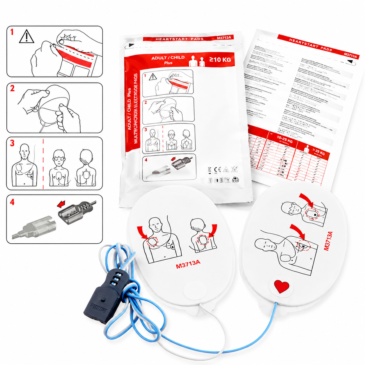 Philips M3713A Defibrillator Pad, Adult