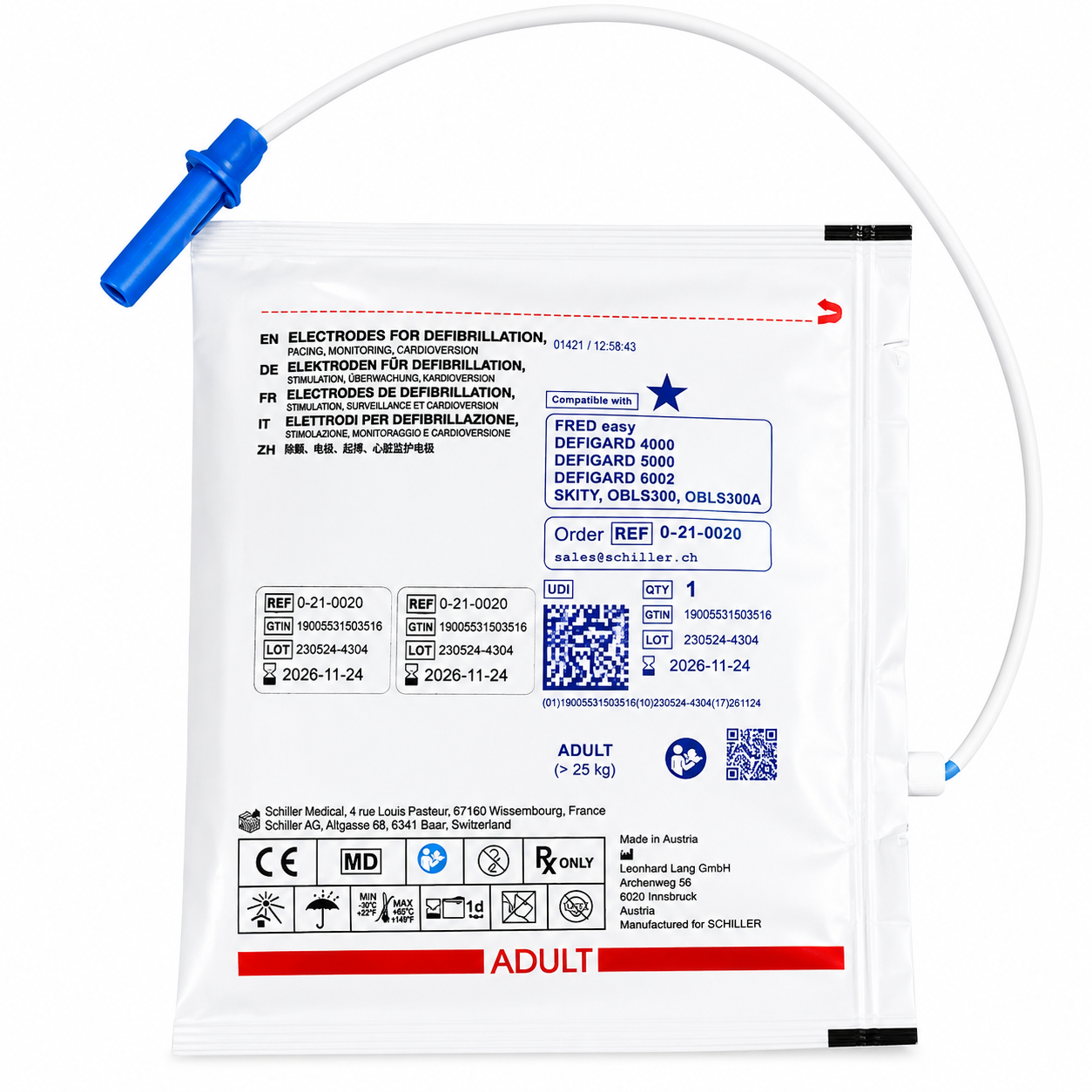 Schiller AED Defibrillation Electrodes PADS