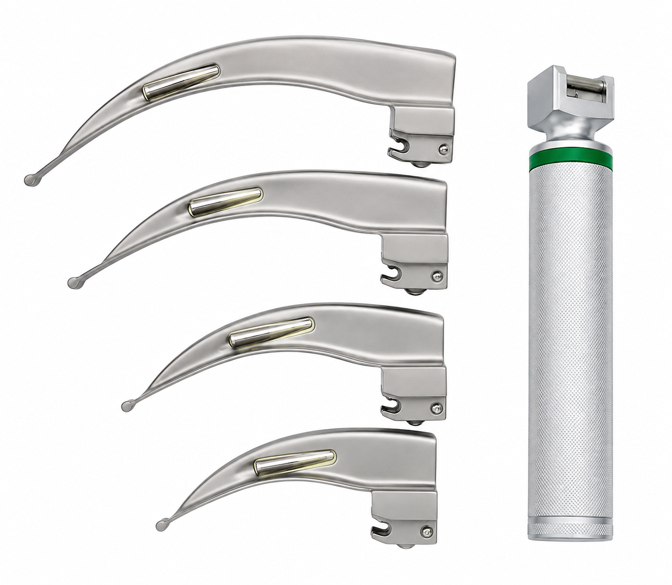 Fiber Optic Laryngoscope Set (Macintosh Type) 4 Blade Set