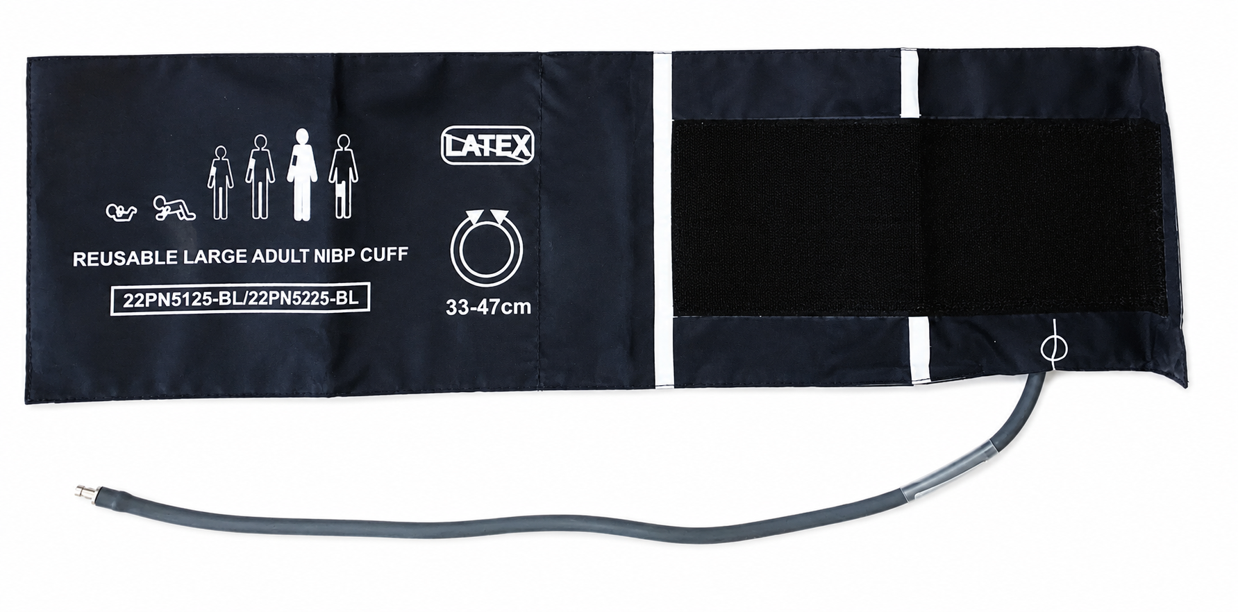 Reusable NIBP Cuff With Single Tube Connector For Large Adult (33 to 47) cm