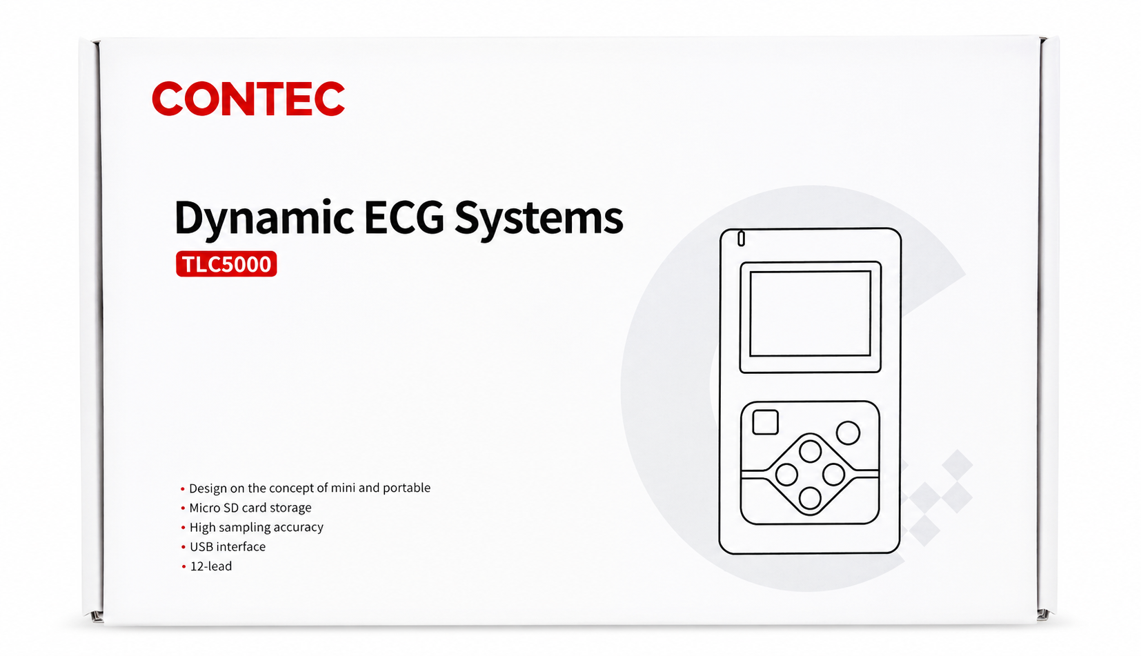 Contec TLC5000 ECG Holter Monitor 12 Channel 24 hour